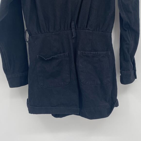 Lovers + Friends Women's Black Denim Coverall Romper Size XS X-Small - Picture 11 of 13